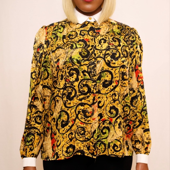 Tops - Vintage Abstract Work Top M